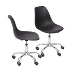 Kit 02 Cadeiras Boxbit Dkr Eames Polipropileno Preto Base Rod