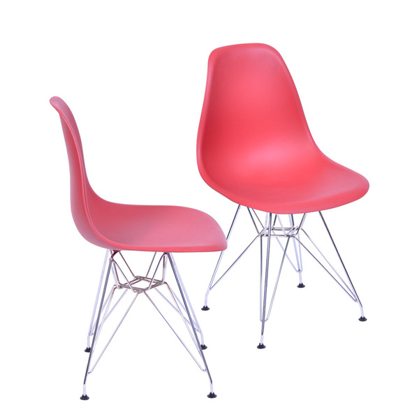 Kit 02 Cadeiras Boxbit Dkr Eames Polipropileno Telha Base Cro