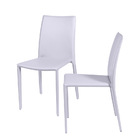 Kit 02 Cadeiras Boxbit Glam P.u. Branco Estrutura Metal