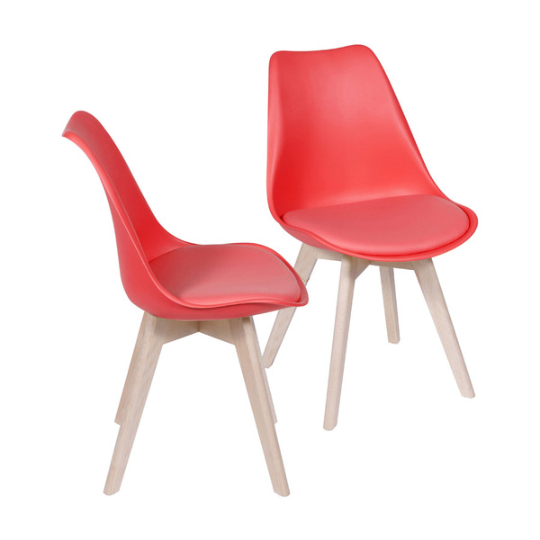 Kit 02 Cadeiras Boxbit Joly Saarinen Polipropileno Vermelha E