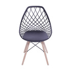 Kit 02 Cadeiras Boxbit Kaila Polipropileno Preta Base Madeira