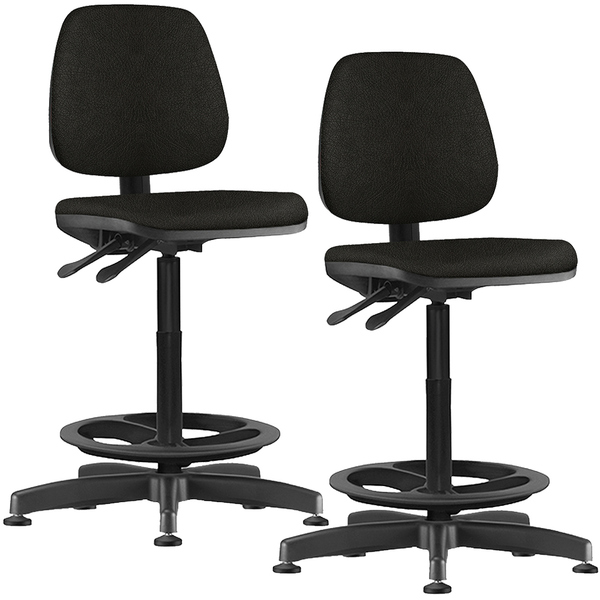 Kit 02 Cadeiras Caixa Alta Giratória Job L02 Couro Sintético