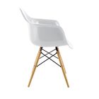 Kit 02 Cadeiras Charles Melbourne Com Base De Madeira Branco/