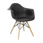 Kit 02 Cadeiras Charles Melbourne Com Base De Madeira Branco/