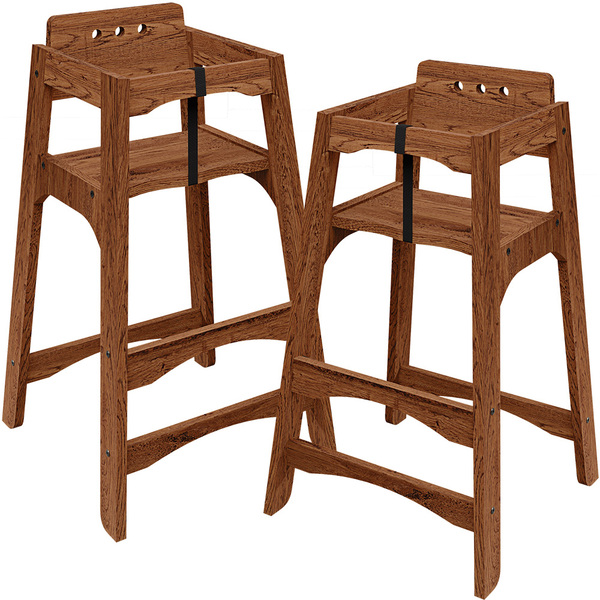 Kit 02 Cadeiras De Alimentação Para Bebê Criança Madeira Maci