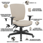 Kit 02 Cadeiras De Escritório Diretor Office Base Giratória P