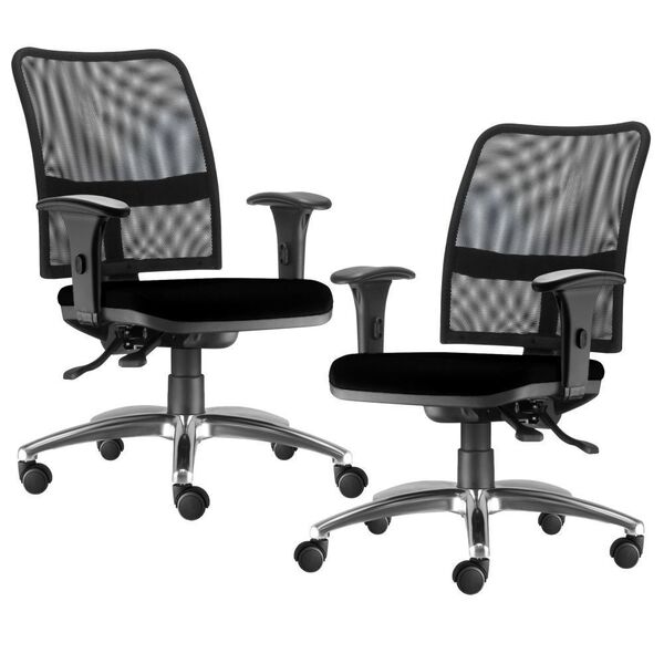 Kit 02 Cadeiras De Escritório Executiva Giratória Soul L02 Cr