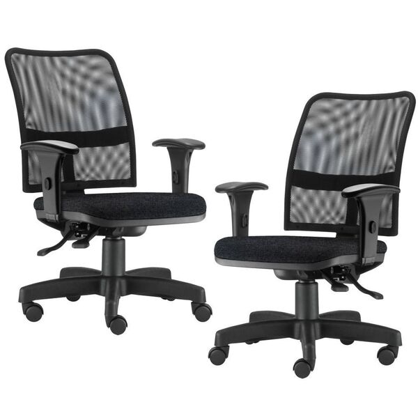 Kit 02 Cadeiras De Escritório Executiva Giratória Soul L02 Pr