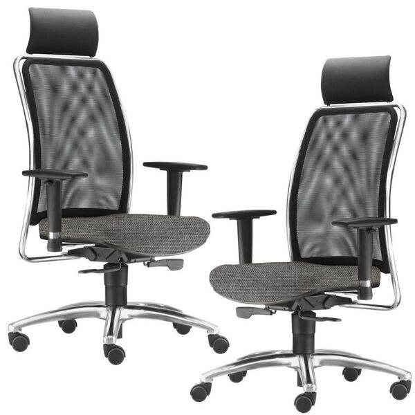 Kit 02 Cadeiras De Escritório Giratória Presidente Soul L02 C