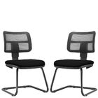 Kit 02 Cadeiras De Escritório Recepção Fixa Zip L02 Couro Sin