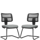 Kit 02 Cadeiras De Escritório Recepção Fixa Zip L02 Couro Sin