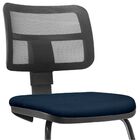 Kit 02 Cadeiras De Escritório Recepção Fixa Zip L02 Crepe Azu