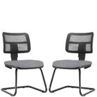 Kit 02 Cadeiras De Escritório Recepção Fixa Zip L02 Linho Cin