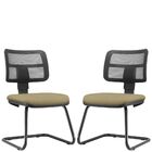 Kit 02 Cadeiras De Escritório Recepção Fixa Zip L02 Suede Beg