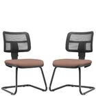 Kit 02 Cadeiras De Escritório Recepção Fixa Zip L02 Suede Ros