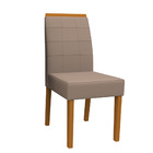 Kit 02 Cadeiras De Jantar Aline Camurça Marrom Lux Pés Ypê -