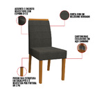 Kit 02 Cadeiras De Jantar Aline Linho Cinza Ln03 Pés Ypê - D'