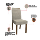 Kit 02 Cadeiras De Jantar Aline Veludo Linho Tl13 Pés Amêndoa