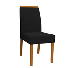 Kit 02 Cadeiras De Jantar Aline Veludo Preto Vl07 Pés Ypê - D