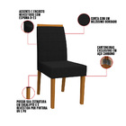 Kit 02 Cadeiras De Jantar Aline Veludo Preto Vl07 Pés Ypê - D