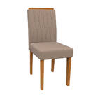 Kit 02 Cadeiras De Jantar Analu Camurça Marrom Lux Pés Ypê -