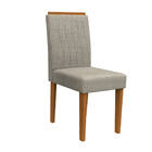 Kit 02 Cadeiras De Jantar Analu Veludo Linho Tl13 Pés Ypê - D