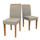 Kit 02 Cadeiras De Jantar Analu Veludo Linho Tl13 Pés Ypê - D