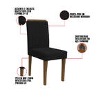 Kit 02 Cadeiras De Jantar Analu Veludo Preto Vl07 Pés Imbuia