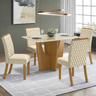 Kit 02 Cadeiras De Jantar Asha Veludo Linho Base Nature - D'r