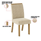 Kit 02 Cadeiras De Jantar Asha Veludo Linho Base Nature - D'r