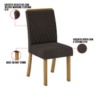 Kit 02 Cadeiras De Jantar Asha Veludo Marrom Base Nature - D'