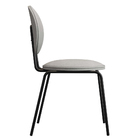 Kit 02 Cadeiras De Jantar Belle Linho Cinza Base De Ferro Pre