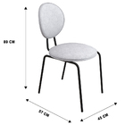 Kit 02 Cadeiras De Jantar Belle Linho Mesclado Base De Ferro