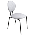 Kit 02 Cadeiras De Jantar Belle Linho Mesclado Base De Ferro