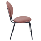 Kit 02 Cadeiras De Jantar Belle Veludo Rosa Base De Ferro Pre