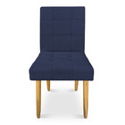 Kit 02 Cadeiras De Jantar Bia Suede Azul Marinho Pés Palito C