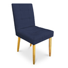 Kit 02 Cadeiras De Jantar Bia Suede Azul Marinho Pés Palito C