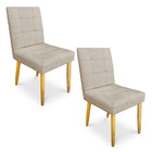 Kit 02 Cadeiras De Jantar Bia Suede Pés Palito Castanho - Pal