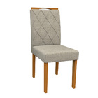 Kit 02 Cadeiras De Jantar Cecília Veludo Linho Tl13 Pés Ypê -