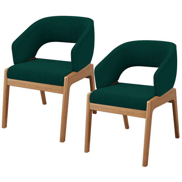 Kit 02 Cadeiras De Jantar E Estar Living Estofada Lince L02 B