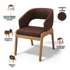 Kit 02 Cadeiras De Jantar E Estar Living Estofada Lince L02 C