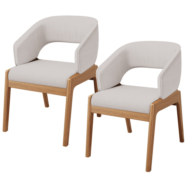 Kit 02 Cadeiras De Jantar E Estar Living Estofada Lince L02 L