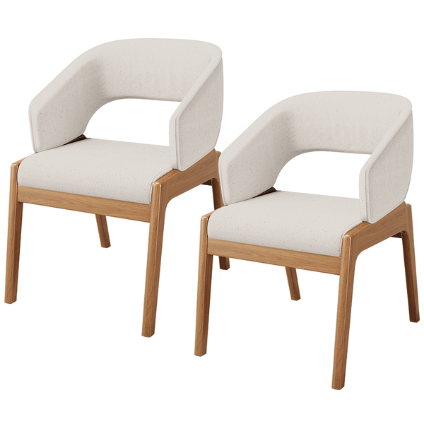 Kit 02 Cadeiras De Jantar E Estar Living Estofada Lince L02 L