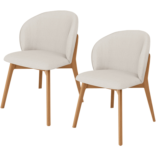 Kit 02 Cadeiras De Jantar E Estar Living Estofada Mia L02 Lin