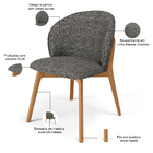 Kit 02 Cadeiras De Jantar E Estar Living Estofada Mia L02 Lin