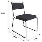 Kit 02 Cadeiras De Jantar Filipa Linho Base De Ferro Preto -