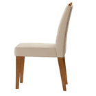 Kit 02 Cadeiras De Jantar Flora Veludo Bege E Madeira Ipê - D