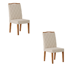 Kit 02 Cadeiras De Jantar Grazi Veludo Bege E Madeira Ipê - D