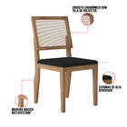 Kit 02 Cadeiras De Jantar Hana Veludo Preto E Madeira Castanh