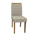 Kit 02 Cadeiras De Jantar Jasmin Veludo Linho Tl13 Pés Imbuia